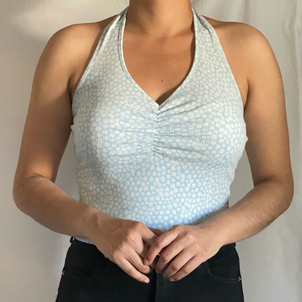 Daisy Print Halter Top